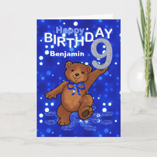 Teddy Bear 8th 9irthday for Boy Card