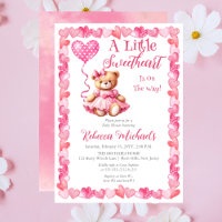 Teddy Bear A Little Sweetheart Girl Baby Shower