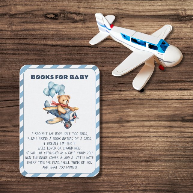Teddy Bear Aeroplane Balloons Books For Baby Enclosure Card (Creator Uploaded)