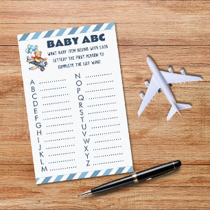 Teddy Bear Aeroplane Boy Baby Shower Baby ABC