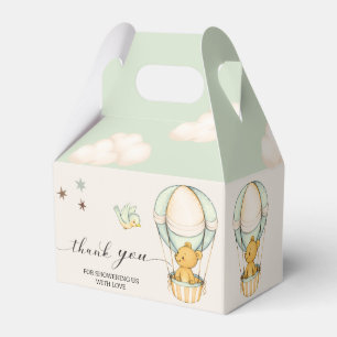 Teddy Bear Air Hot Balloons Baby Shower Favour Box