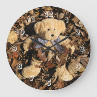 Teddy Bear and A Big Pile of Leaves