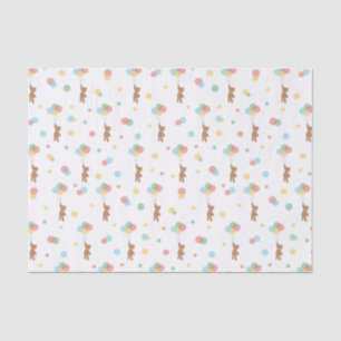 Teddy Bear and Balloons Cute Pattern Baby Gift Tissue Paper