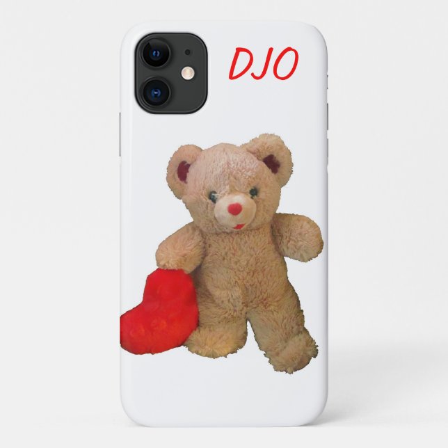 Teddy Bear and Big Red Heart Case-Mate iPhone Case (Back)