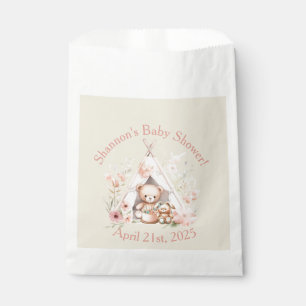 Teddy Bear and Bunny in Teepee Tent Baby Shower Favour Bags