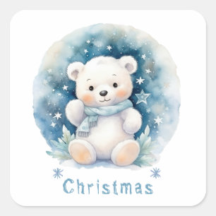 Teddy Bear and Christmas  Square Sticker