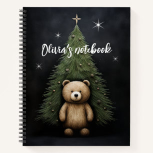 Teddy bear and Christmas tree Notebook