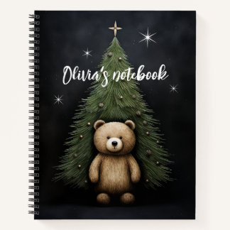 Teddy bear and Christmas tree Notebook
