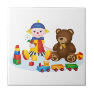 Teddy Bear and Clown Kids Tile