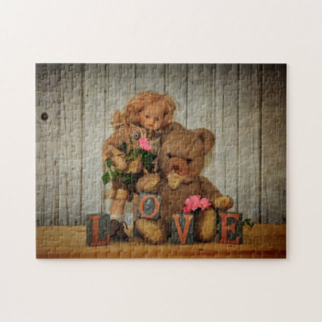 Teddy bear and doll jigsaw puzzle (Horizontal)