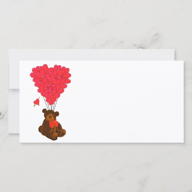 Teddy bear and  heart balloons (Front)