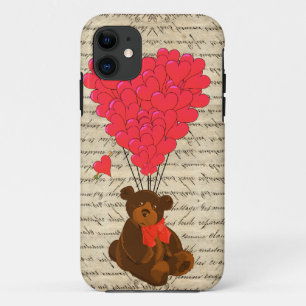Teddy bear and heart iPhone 11 case