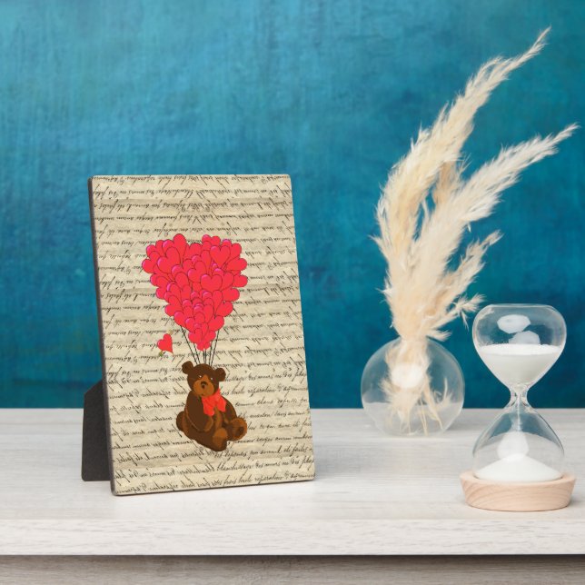 Teddy bear and heart plaque (Side)