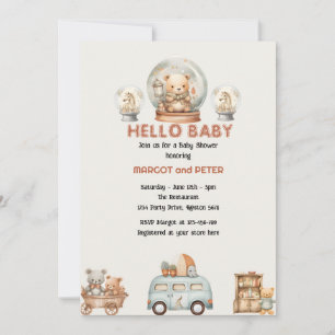 Teddy Bear and horse Baby Shower  Invitation