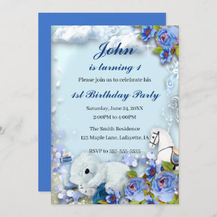 Teddy Bear And Horse Birthday Party Invitation