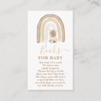 Teddy Bear and Rainbow Books for Baby Boy Card
