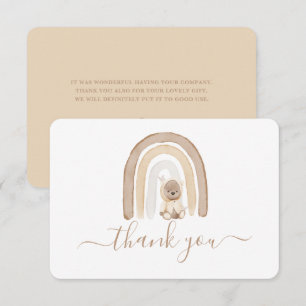Teddy Bear and Rainbow thank you card
