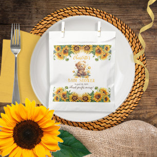 Teddy Bear and Sunflowers Baby Shower Favour Bags