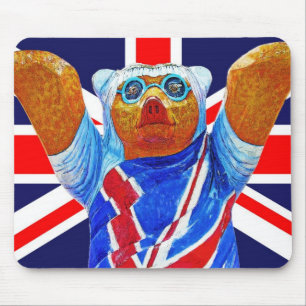 Teddy Bear and Union Jack (UK) Flag Mouse Mat