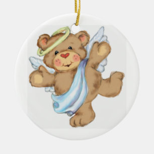 Teddy Bear Angel Ceramic Tree Decoration