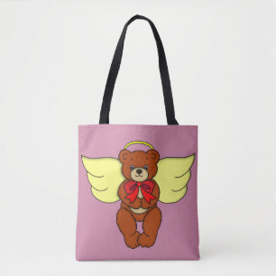 Teddy Bear Angel Front and Backside Tote Bag