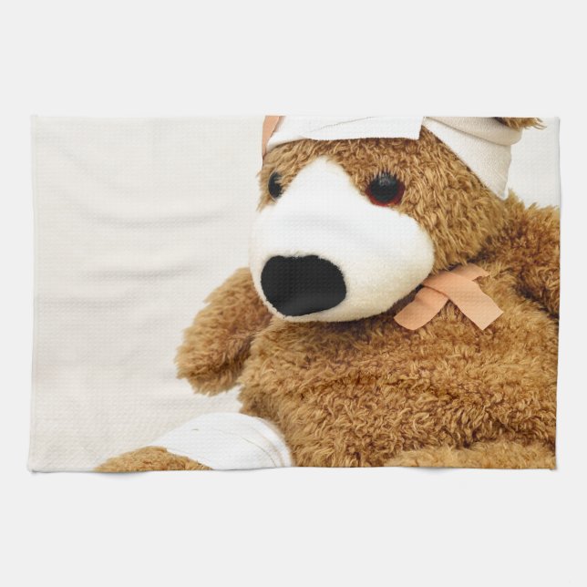 teddy bear animal custom personalise tea towel (Horizontal)