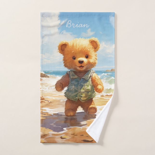 Teddy Bear Art Beach Towel for kids (Hand Towel)