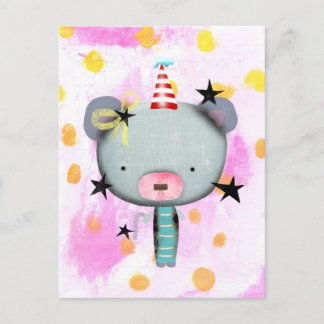 TEDDY BEAR ART POSTCARD
