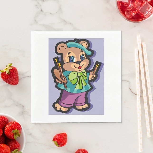 Teddy Bear Artist Napkin (Creator Uploaded)