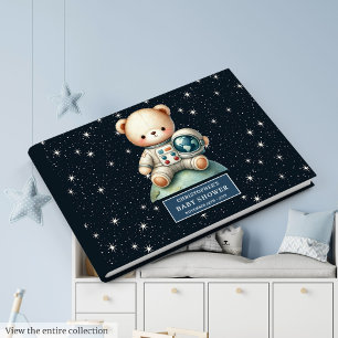 Teddy Bear Astronaut Baby Shower Guest Sign Book