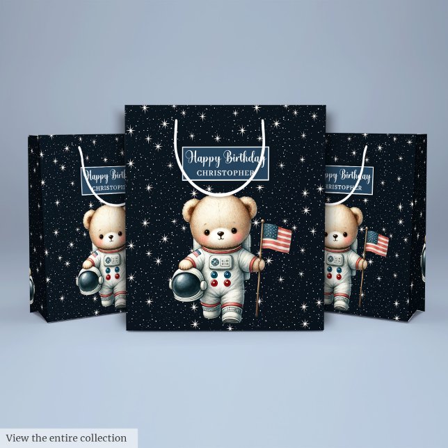 Teddy Bear Astronaut Gift Bag for Birthday Boy (Teddy Bear Astronaut Gift Bag for Birthday Boy)