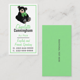 Teddy Bear Au Pair Custom Business Card