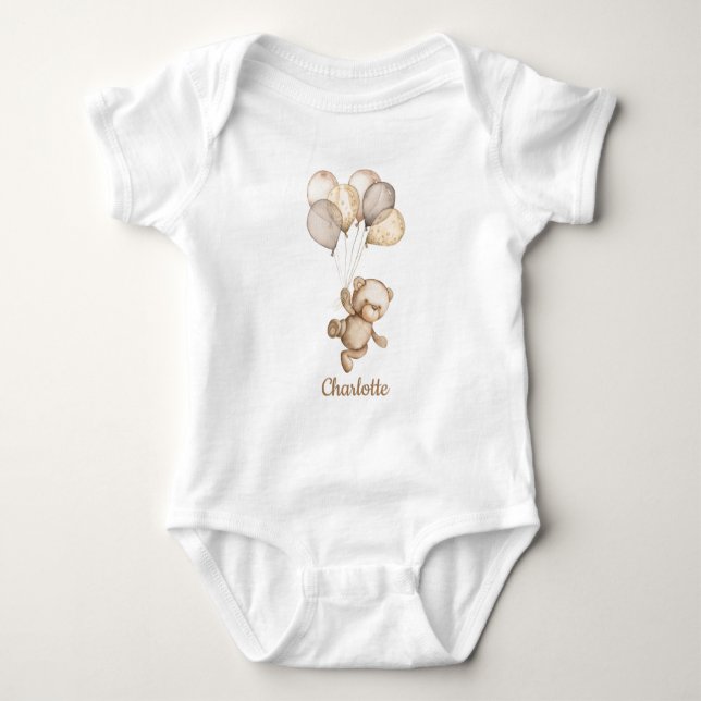 Teddy Bear Baby Bear Baby Bodysuit (Front)