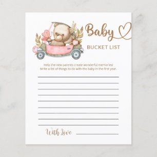 Teddy Bear Baby Bear Baby Shower Bucket List