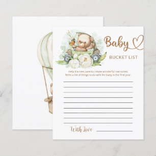 Teddy Bear Baby Bear Baby Shower Bucket List