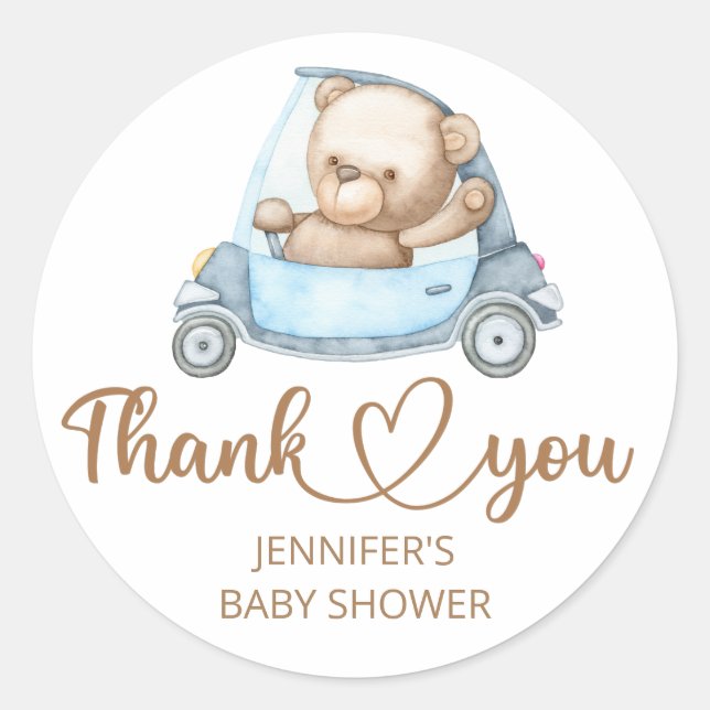 Teddy Bear Baby Bear Baby Shower Classic Round Sticker (Front)