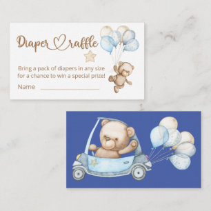 Teddy Bear Baby Bear Baby Shower Diaper Raffle Enclosure Card