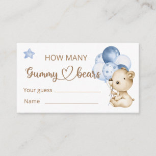Teddy Bear Baby Bear Baby Shower Enclosure Card