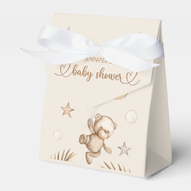 Teddy Bear Baby Bear Baby Shower Favour Box (Front Side)