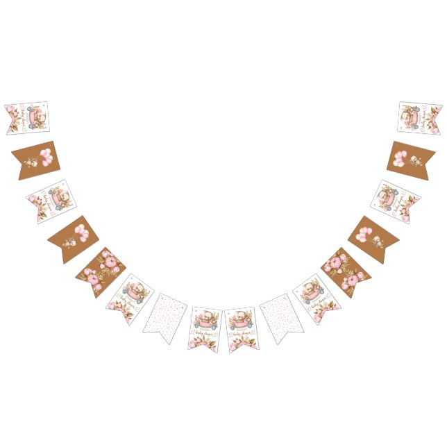 Teddy Bear Baby Bear Baby Shower Floral   Bunting (All)