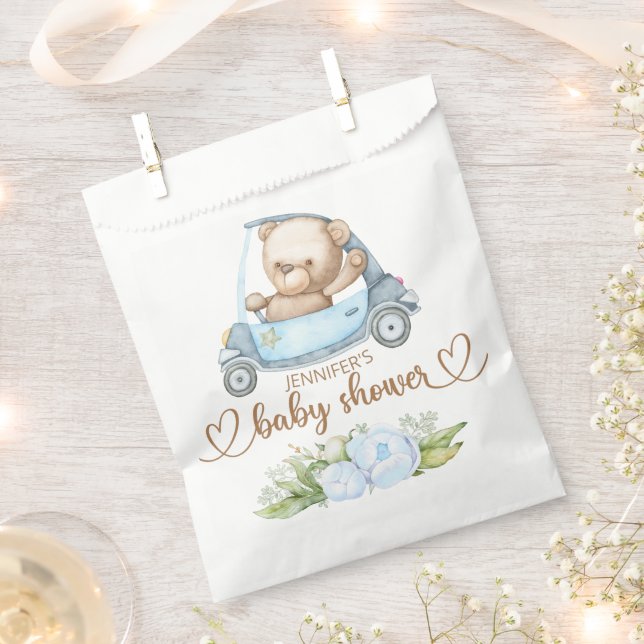 Teddy Bear Baby Bear Baby Shower Floral Favour Bags (Clipped)