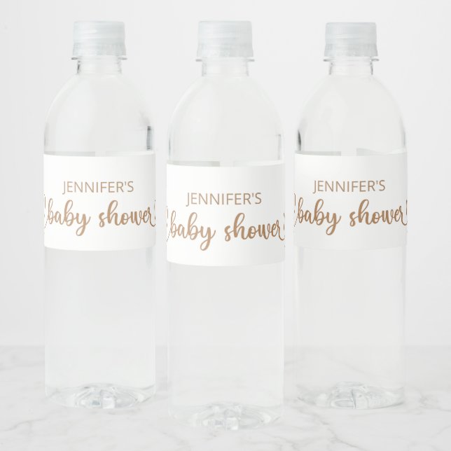 Teddy Bear Baby Bear Baby Shower Floral Water Bottle Label (Bottles)