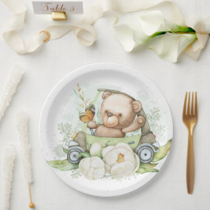 Teddy Bear Baby Bear Baby Shower Paper Plate