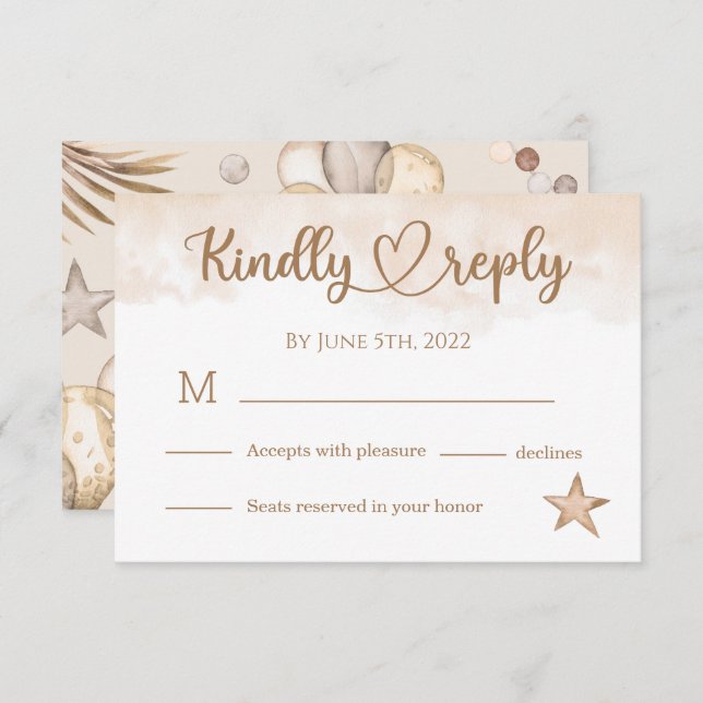 Teddy Bear Baby Bear Baby Shower  RSVP Card (Front/Back)