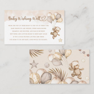 Teddy Bear, Baby Bear, Baby Shower, Wishing Well Enclosure Card