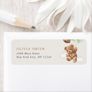 Teddy Bear, Baby Bear, Green Balloons, Baby Shower