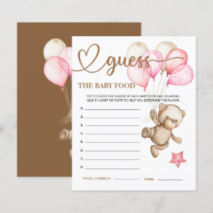 Teddy Bear Baby Bear Guess the Baby Food Card.