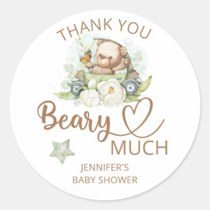 Teddy bear baby bear Thank you beary much  Classic Classic Round Sticker