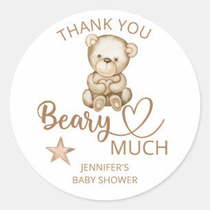 Teddy bear baby bear Thank you beary much Classic Round Sticker