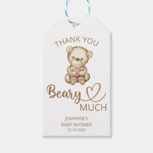 Teddy bear baby bear Thank you beary much Gift Tags